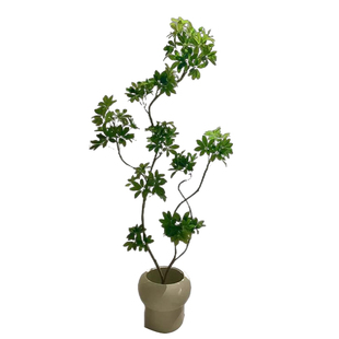 海虹雅林仿真绿植高级感逼真鸭脚木室内客厅轻奢落地装饰假植物