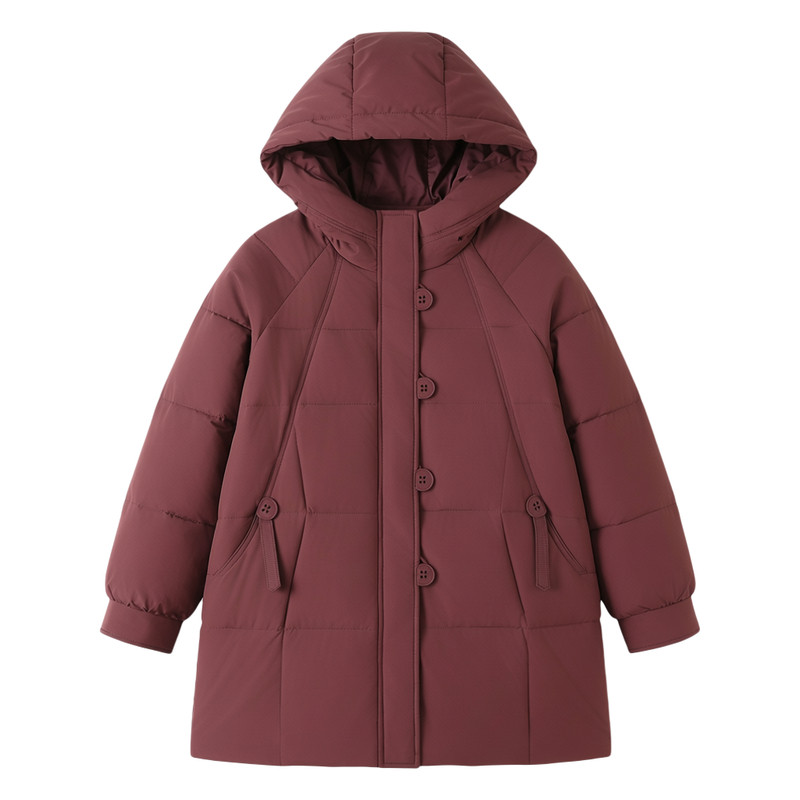 中老年女装加厚棉服中长款宽松