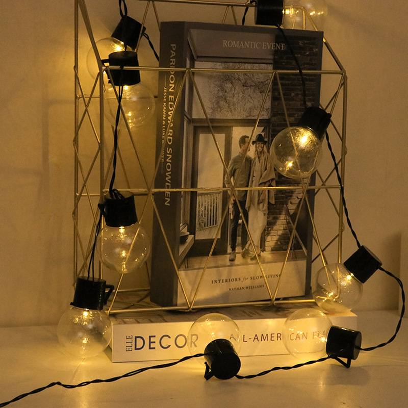 源头工厂LED太阳能灯串灯灯透明花园灯泡复古挂钩串带球