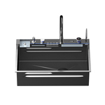 JQIMUU飞雨瀑布加厚水槽304不锈钢大单槽家用厨房台下洗菜盆碗池