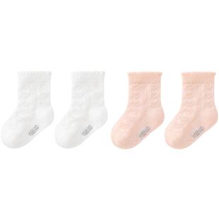 【商场同款】英氏婴儿袜子夏季透气薄袜抗菌男童女童袜子新生儿袜