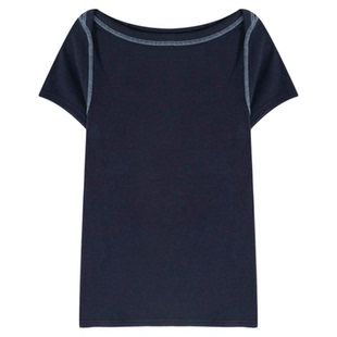 BUCH WEAR T恤女2025夏季新款一字领交叉领口正肩上衣589566