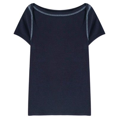 BUCH WEAR T恤女2025夏季新款一字领上衣撞色交叉领口短T589566