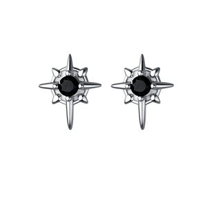 GIVE ME丨耀星 原创设计感黑曜石芒星耳钉银针中性风耳饰高级感