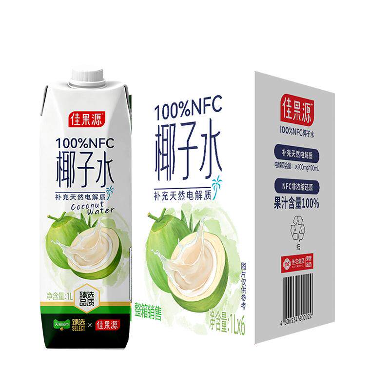 猫超臻选佳果源椰子水1L*6饮料