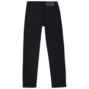 高端秋季黑色牛仔长裤男欧美潮牌弹力修身小脚休闲九分裤宽松直筒