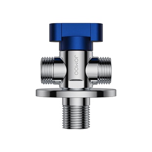 九牧一进二出全开大流量球阀加厚黄铜家用三通分水三大流量角阀