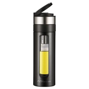 富光玻璃杯防摔防爆茶杯男士塑玻高硼硅新款双层茶水分离泡茶水杯