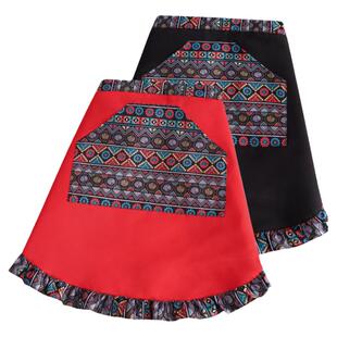 半身围裙厨房家用做饭夏天透气耐磨餐馆服务员防尘半截工作服围腰