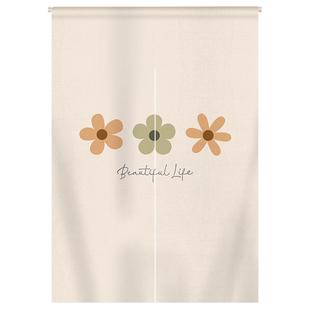 北欧简约布艺门帘隔断帘卡通可爱卧室卫生间厕所遮挡帘半帘挂帘子