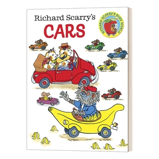 华研原版 英文原版 Richard Scarry's Cars 理查德·斯凯瑞的车 交通工具绘本 纸板书 英文版 进口英语原版书籍