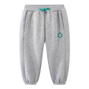 男童一体绒运动裤秋冬季儿童加绒保暖卫裤宝宝奥粒绒休闲裤6216