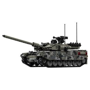 乐毅新款6605072豹2A7主战模型高难度军事拼装积木男孩益智玩具