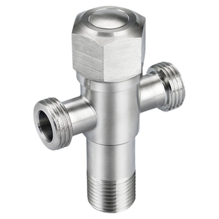 304不锈钢三角阀一进二出三通4分双出水分水器马桶热水器分水阀门