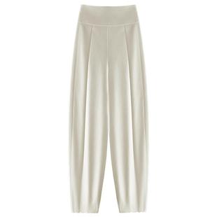 COCOBELLA设计感老钱风宽腰捏褶休闲裤女雅痞风遮胯灯笼裤PA3016