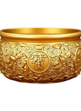 纯黄铜香炉家用供奉财神上聚宝盆佛具招财聚财室内供佛檀香炉客厅