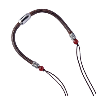 天珠手链编绳半成品可穿珠黄金平安扣好运珠手串黑皮绳男女款绳子