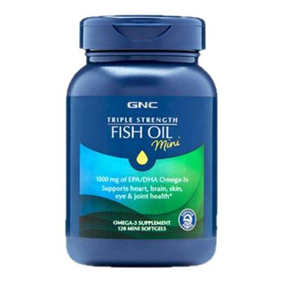 gnc健安喜三倍深海鱼油软胶囊120粒dha欧米茄成人omega3【临期】