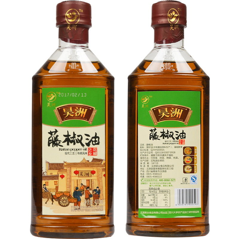 昊洲藤椒油400ml漢源麻椒油特麻油四川特產(chǎn)涼拌菜調(diào)味料非花椒油