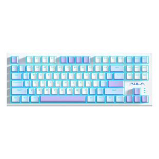 狼蛛F3387无线蓝牙三模机械键盘87键青茶红轴笔记本电脑游戏办公