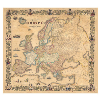 欧洲地图MapofEurope1855出版