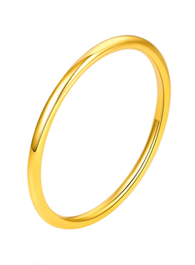 正品黄金手镯3d999女款显大光面