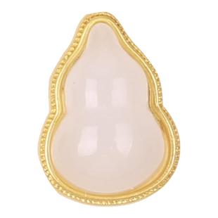 保色18k古法金镶嵌隔珠diy手链项链耳饰配件镂空四通背云金锁孔珠