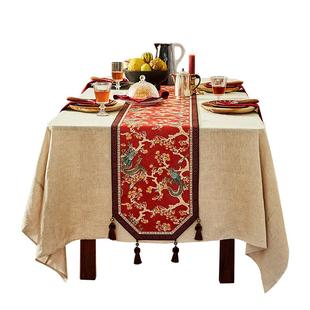 【国补再减15%】蜡笔派祥龙献瑞桌旗红色节日新年轻奢高端茶几布W