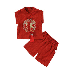 汉服男童夏装套装新款儿童国风男宝宝一周岁礼服夏季婴儿中式唐装