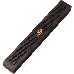 黑檀木卧香盒香炉家用室内沉香线香香薰木质檀香炉紫光檀香盒焚香