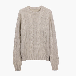 CROWNLESS未冕新款高级老钱风高克重100%羊绒毛衣女