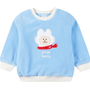 歌瑞家儿童卫衣冬季新款男小童装加绒套头长袖上衣百搭潮酷乐友