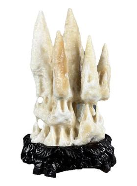 天然钟乳石奇石原石头矿物结晶体家居客厅玄关办公室风水装饰摆件