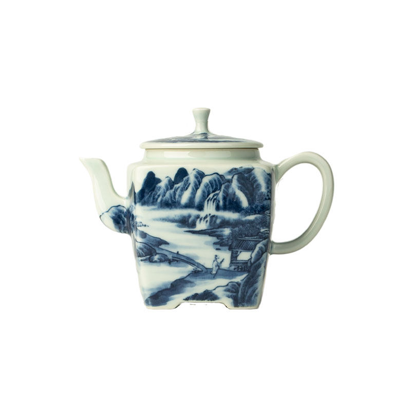 三勤堂青花陶瓷高档家用茶壶