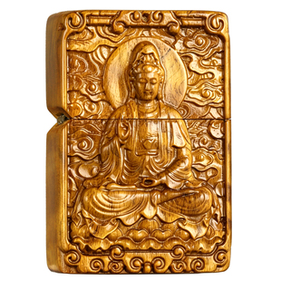 zippo打火机金丝楠木-观音官方正品男生男士生日礼物送男友送爸爸
