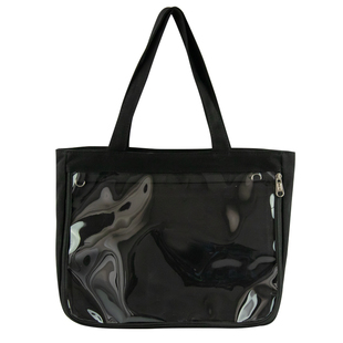 漫宝城双层吧唧帆布痛包斜挎透明二次元单肩手提动漫背包软萌女款