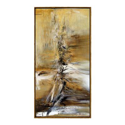 手绘入户玄关抽象油画装饰画中式