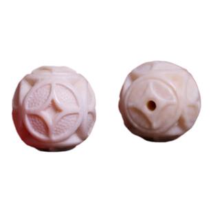 猛犸牙雕转运珠吊坠单珠小滴溜diy配件背云文玩手串隔珠侧挂配饰