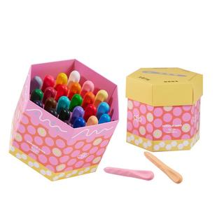 美乐童年蜂蜡蜡笔不脏手无毒幼儿园专用儿童小学生画笔婴幼儿控笔油画棒腊笔12色24色绘画套装可水洗洞洞蜡笔