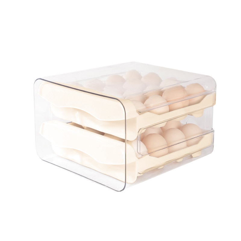 鸡蛋收纳盒家用食品级抽屉式冰箱专用鸡蛋架厨房密封保鲜整理神器