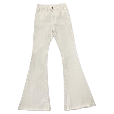 蝴蝶结少女微喇叭牛仔裤2025夏季