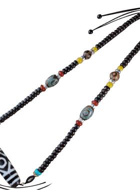 天珠横穿三眼挂绳男女锁骨项链