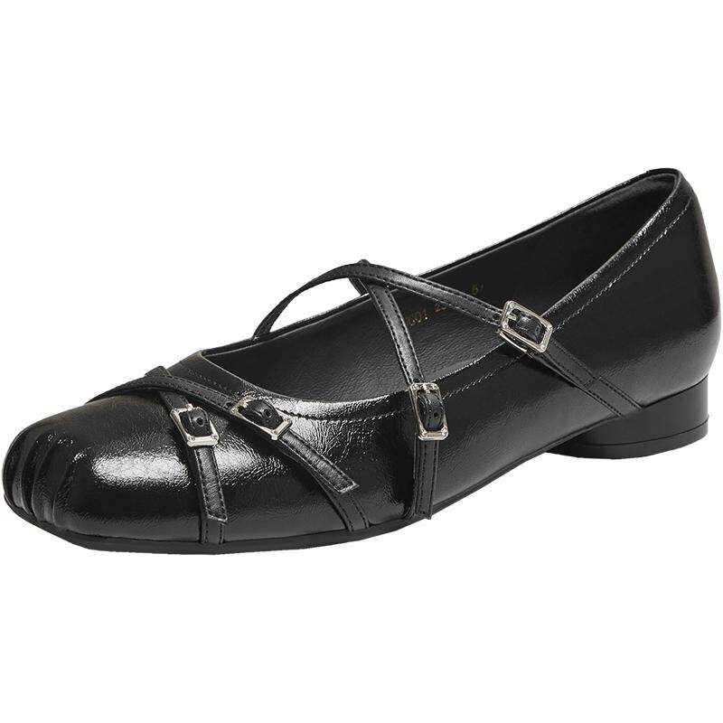 TATA他她女鞋2025冬百搭鞋子黑色玛丽珍鞋增高浅口单鞋UUG01CQ5