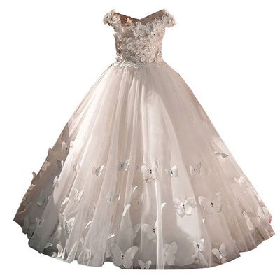 欧美宝宝拖尾长礼服量身定制洋气