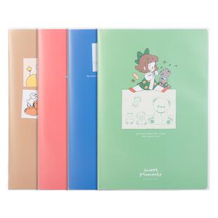 得力新款笔记本子加厚胶套本记事本日记本小清新简约课堂文艺精致16K/B5考研4本装笔记本80张96张T1680/T1696