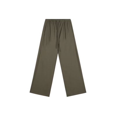 中高腰抽绳羊毛垂坠感通勤西装裤