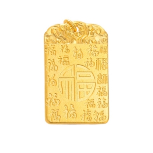 金包银福赐安康无事牌吊坠不漏银挂坠实心平安方牌毛衣链百搭款式