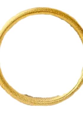 古法素圈戒指女磨砂实心仿真黄金不掉色指环小众设计感2024潮