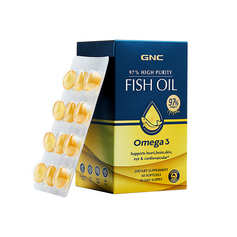 【11.11预售】gnc97纯度深海鱼油omega3成人dha非鱼肝油epa健身
