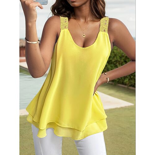 S 4783 Lace Shoulder Strap Top 蕾丝肩带上衣 跨境欧美